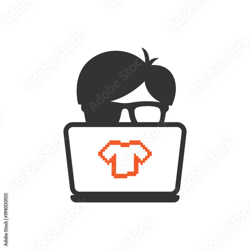 Woman Shopping Online for Clothes on Laptop