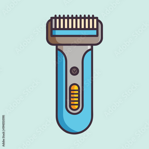 Electric trimmer illustration with cartoon style design on a light background