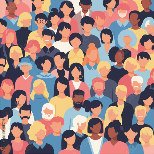 Diverse Group of People Illustration.