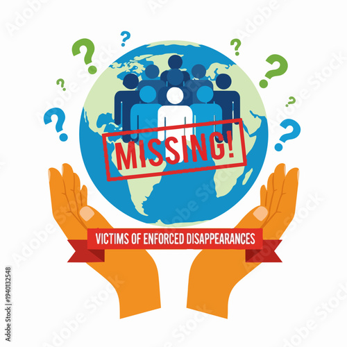 Victims of enforced disappearances global concept illustration.