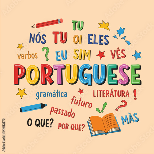 Learn Portuguese Language Words and Grammar Concepts.