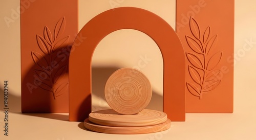 Terracotta architectural model with ornate details