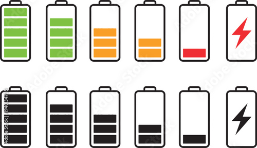 Battery Level Indicator And Charging Icons