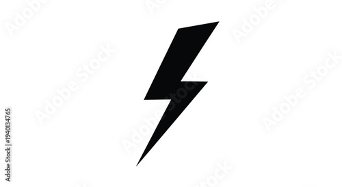 A simple black lightning bolt icon on a white background