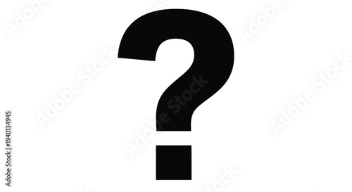 Simple black question mark icon isolated on a white background