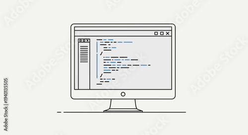 Computer Screen Displaying Code, Programming and Software Development Concept