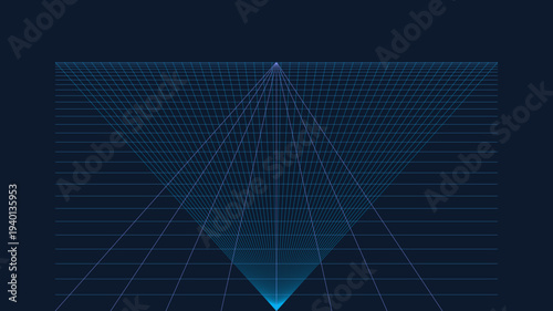 Vector graphic of geometric shapes in perspective view