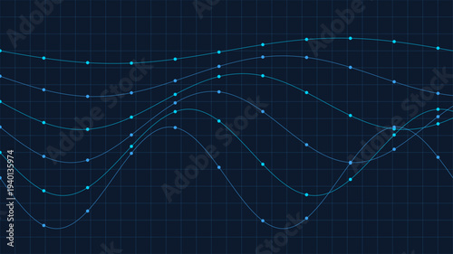 Visual representation of data trends and patterns in a technological environment viewed from a graphical perspective
