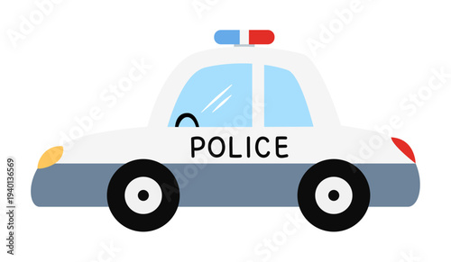 cartoon police car vector illustration