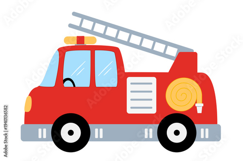 cartoon fire engine cartoon vector illustration