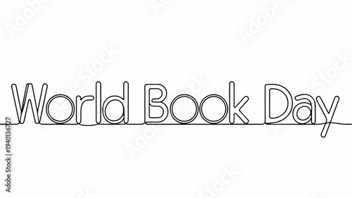 World book day celebration with simple text on white background