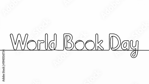 World book day celebration with text on a line