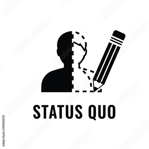 A conceptual image depicts a human head seamlessly blending into a pencil symbolizing creative thought and innovation with text high quality professional detailed modern