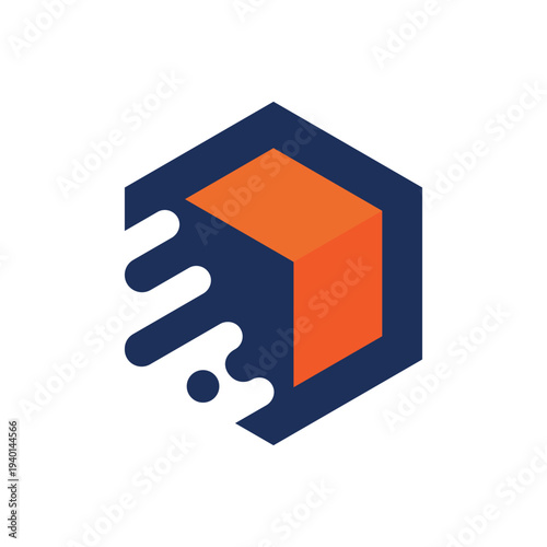 Stylized Cube Logo Design Element