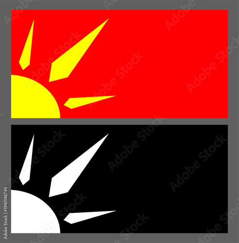 flag of Novo Selo Municipality, North Macedonia, and a black and white flag, flag background, EPS10. Vector illustration