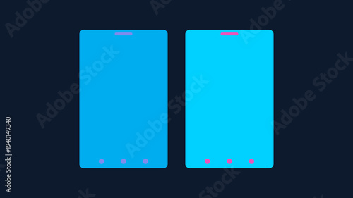 Dual Mobile Phones Display in Dark Environment