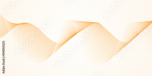 Abstract orange and white line in vector business texture. Pattern line blend curve flow futuristic white background. Modern background futuristic dots spiral halftone blend art design background.