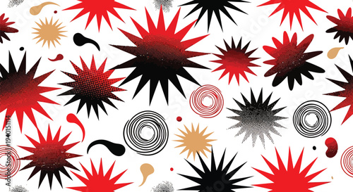 Trendy halftone collage abstract background 