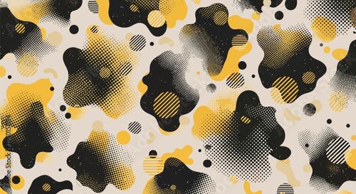 Trendy halftone collage grunge abstract background texture with rough dotted pattern for modern poster banner and creative design