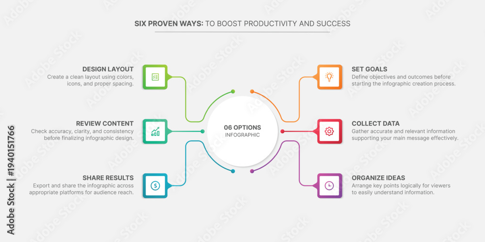 Fototapeta premium Circle Infographic Template Design With 6 Steps, Process Workflow Diagram