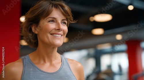 Wallpaper Mural Fitness instructor leads gentle strength training class for menopausal women in gym focusing on bone health and balance exercises, ideal for midlife fitness, osteoporosis prevention, and modern Torontodigital.ca