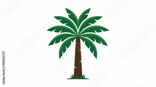 Vibrant tropical palm tree illustration, perfect for summer vacation designs, beach themes, and exotic nature concepts