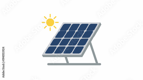 Solar Panel Icon for Renewable Energy, Sustainable Power Generation, and Eco-Friendly Technology Solution
