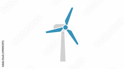 Wind Turbine Icon Representing Renewable Clean Energy and Sustainable Power Generation. Eco-Friendly Technology Symbol