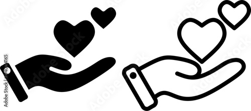 ​Hand Holding Heart Charity and Care Icon