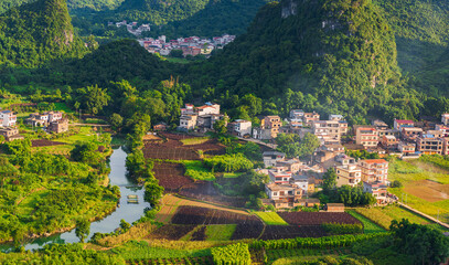 Keuken achterwand Guilin Weelderig landschapspark Guilin Guangxi China  © hu