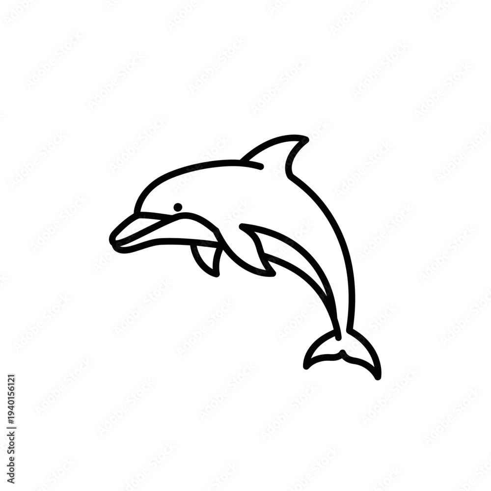 Obraz premium Minimalistic Dolphin Illustration for Marine Life and Ocean Themes