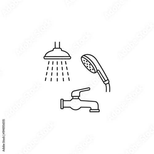 Modern Bathroom Showerhead and Faucet Setup for Fresh Water Experience