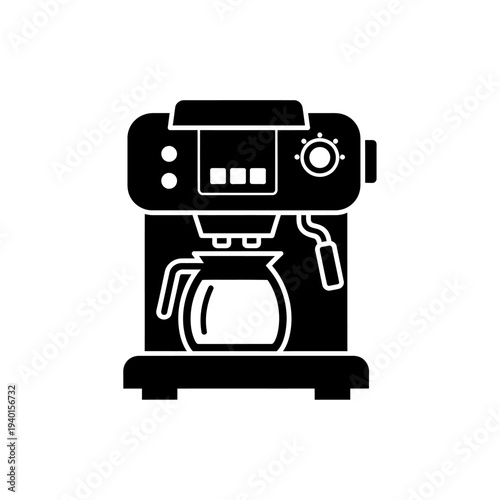 Modern Coffee Maker with Digital Control Panel and Glass Carafe for Home Brewing