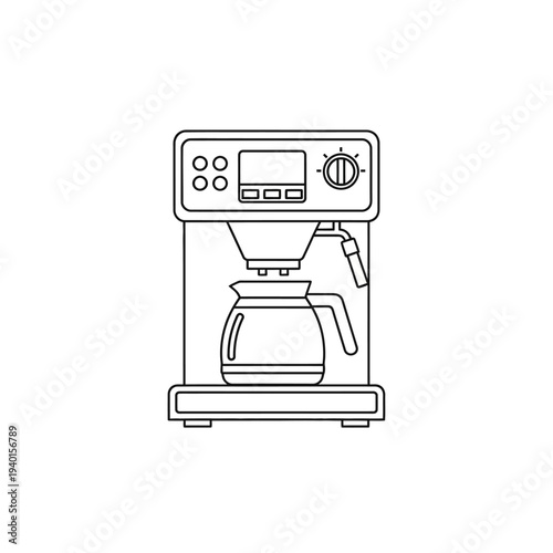 Modern Coffee Maker with Digital Controls and Carafe for Home Brewing