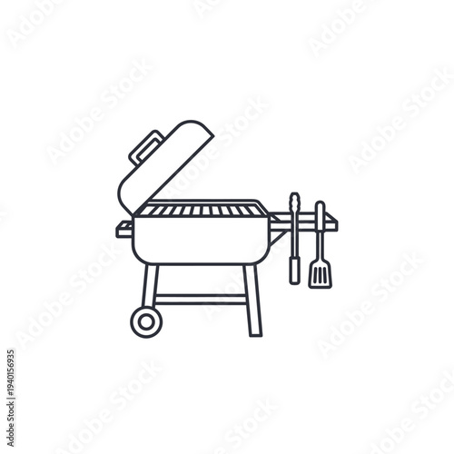 Modern Charcoal Grill for Outdoor Cooking and Barbecue Parties