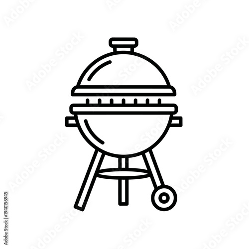 Modern Charcoal Grill Icon for Outdoor Cooking and Barbecue Events