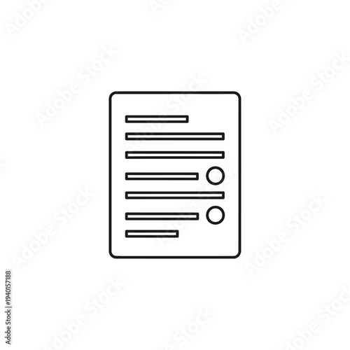 Modern Document or Form with Text and Checkboxes for Office or Administrative Use