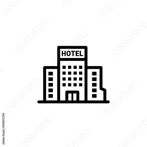 Modern Hotel Building Illustration for Hospitality Industry and Tourism