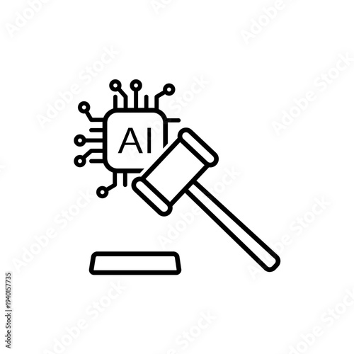 AI Governance and Regulation Concept with Gavel Icon