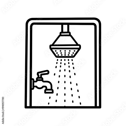 Modern Indoor Shower Design with Wall-Mounted Faucet and Overhead Head