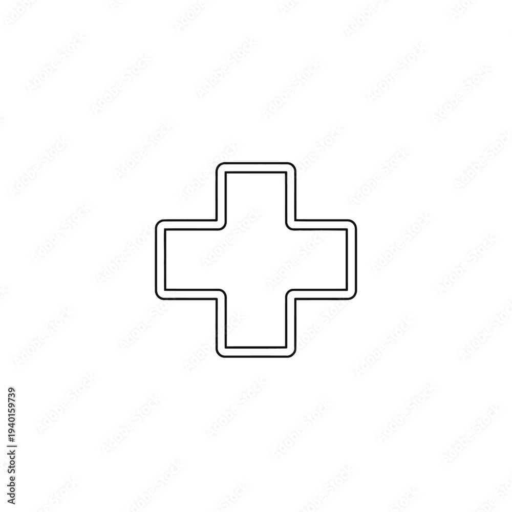 Fototapeta premium Modern Medical Cross Icon Design for Healthcare and Emergency Services