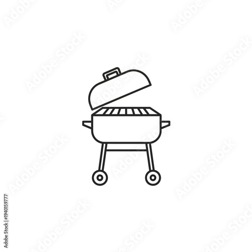 Modern Outdoor Charcoal Grill with Lid and Wheels for Barbecue Cooking
