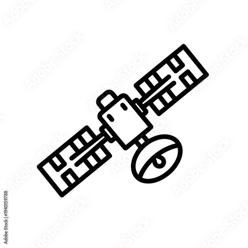 Modern Satellite Icon Symbolizing Space Technology and Communication