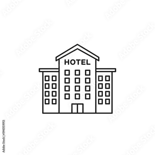 Modern Multi-Story Hotel Building Exterior with Signage and Windows