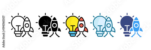 Launch Idea Icon Set Multiple Style Collection
