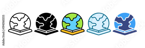 Education Globe Icon Set Multiple Style Collection