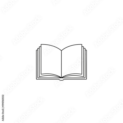 Open Book Illustration on Plain Background for Education and Literature Concepts