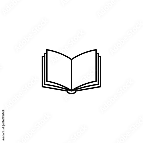 Open Book Illustration for Educational and Literary Content Design