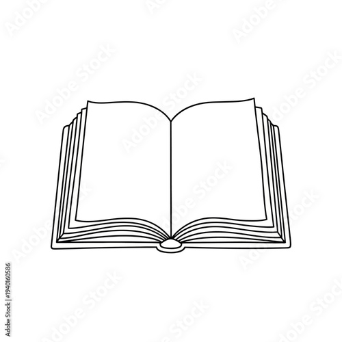 Open Book Illustration with Blank Pages for Reading and Literature Themes