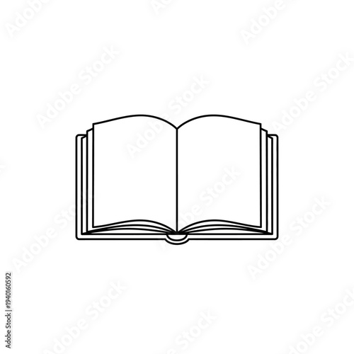 Open Book Illustration with Blank Pages for Reading or Writing Concepts